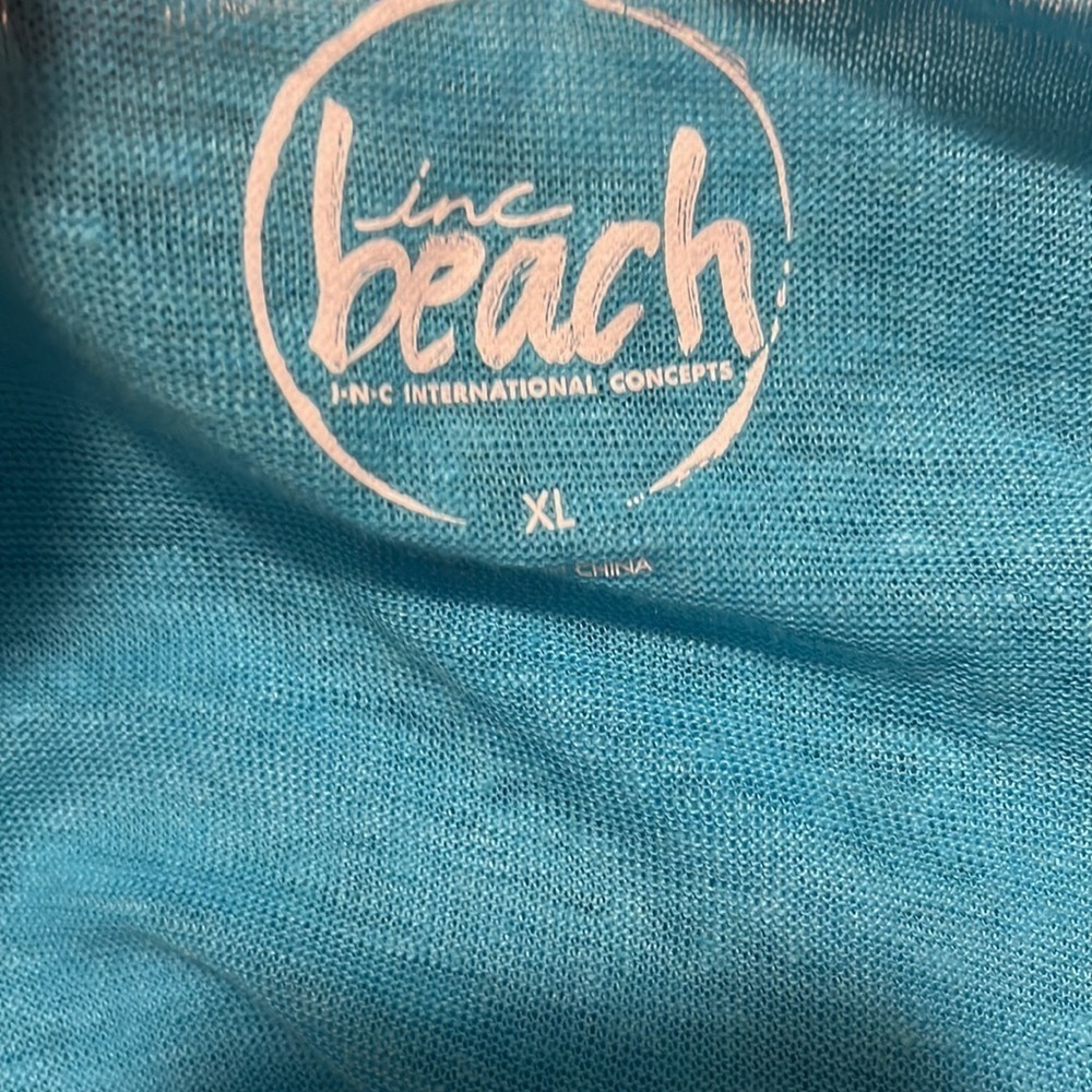 INC International Concepts Beach Women’s Teal Blue Sequin Top Size XL - Picture 4 of 5